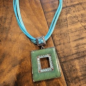 Lia Sophia 18" turquoise necklace.